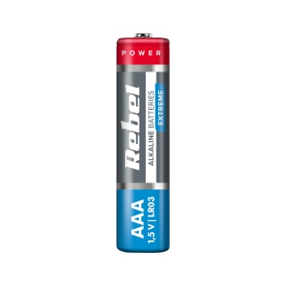 Baterie alkaliczne AAA LR03 R3 LR3 4 sztuki 1,5V paluszki Rebel Extreme