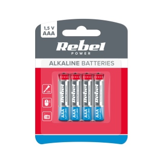 Baterie alkaliczne AAA LR03 R3 LR3 4 sztuki 1,5V paluszki Rebel