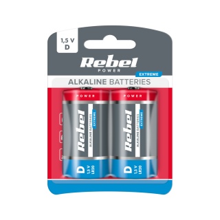 Baterie alkaliczne LR20 R20 D 1,5V 2 sztuki Rebel Extreme