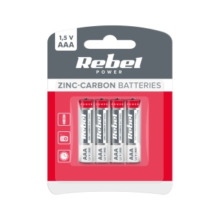 Baterie cynkowo węglowe REBEL R03 R3 4xAAA blister