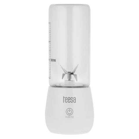 Blender przenośny bezprzewodowy turystyczny szklany kubek 450ml 100W Teesa