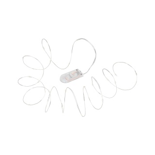 Lampki świąteczne 20 mini LED zimny biały stroik
