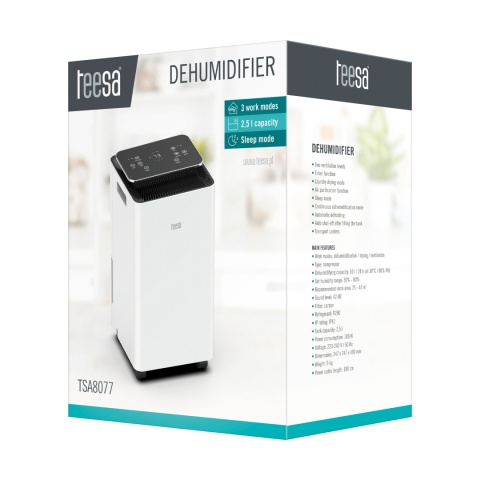 Duży osuszacz powietrza pochłaniacz wilgoci oczyszczacz Teesa 2500ml 180W