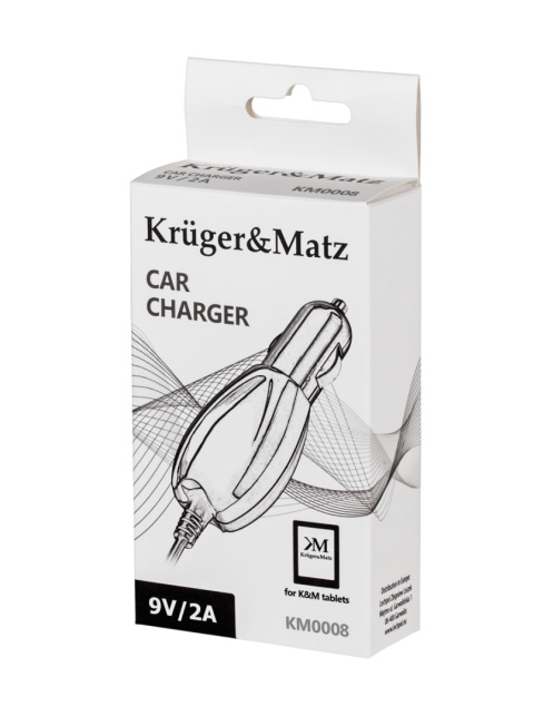 Ładowarka samochodowa Kruger&Matz 9 V / 2 A DC 12-24 V Ładowarka samochodowa Kruger&Matz 9 V / 2 A DC 12-24 V
