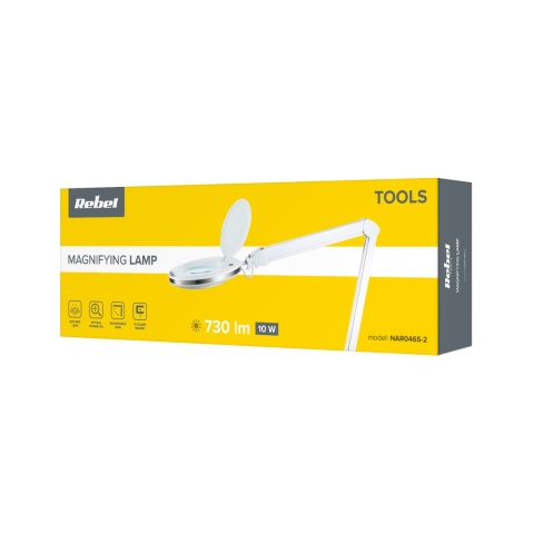 Lampa warsztatowa z lupą kosmetyczna 60x LED 5dpi 10W 6500K regulacja Rebel Lampa warsztatowa z lupą kosmetyczna 60x LED 5dpi 10W 6500K regulacja Rebel