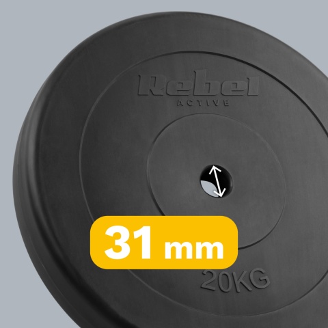 Obciążenie bitumiczne 20kg otwór 31mm talerz klasyczne REBEL ACTIVE Obciążenie bitumiczne 20kg otwór 31mm talerz klasyczne REBEL ACTIVE