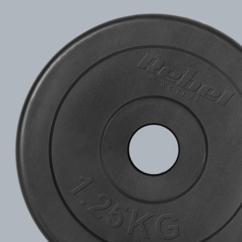 Obciążenie bitumiczne zestaw 4x1.25kg 6kg otwór 31mm talerz klasyczny REBEL Obciążenie bitumiczne zestaw 4x1.25kg 6kg otwór 31mm talerz klasyczny REBEL