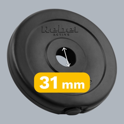 Obciążenie bitumiczne zestaw 4x1.25kg 6kg otwór 31mm talerz klasyczny REBEL Obciążenie bitumiczne zestaw 4x1.25kg 6kg otwór 31mm talerz klasyczny REBEL