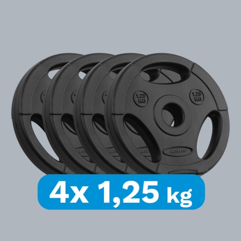 Obciążenie bitumiczne zestaw 4x1.25kg 6kg otwór 31mm talerz z uchwytami Obciążenie bitumiczne zestaw 4x1.25kg 6kg otwór 31mm talerz z uchwytami
