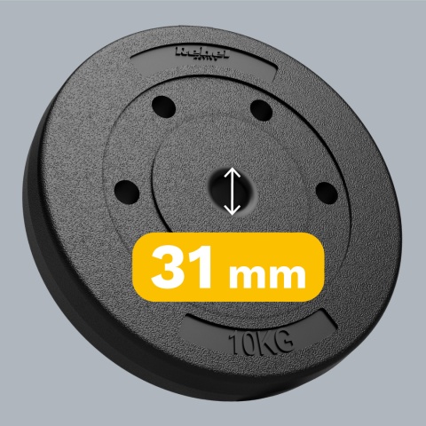 Obciążenie bitumiczne zestaw obciążeń 2x10kg 20kg 31mm talerze Rebel Obciążenie bitumiczne zestaw obciążeń 2x10kg 20kg 31mm talerze Rebel