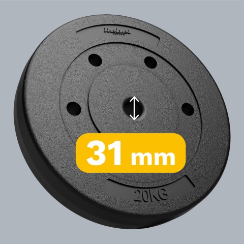 Obciążenie bitumiczne zestaw obciążeń 2x20kg 40kg 31mm talerze Rebel Obciążenie bitumiczne zestaw obciążeń 2x20kg 40kg 31mm talerze Rebel