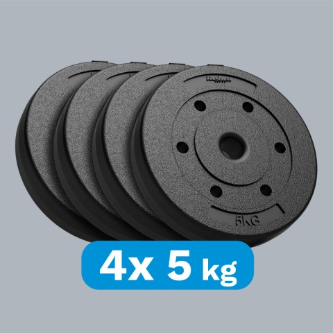 Obciążenie bitumiczne zestaw obciążeń 4x5kg 20kg 31mm talerze Rebel Obciążenie bitumiczne zestaw obciążeń 4x5kg 20kg 31mm talerze Rebel