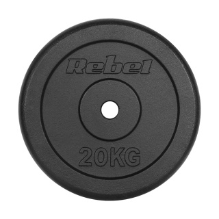 Obciążenie żeliwne 20kg otwór 31mm talerz klasyczny REBEL ACTIVE