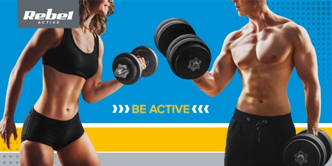 Obciążenie żeliwne 20kg otwór 31mm talerz klasyczny REBEL ACTIVE Obciążenie żeliwne 20kg otwór 31mm talerz klasyczny REBEL ACTIVE