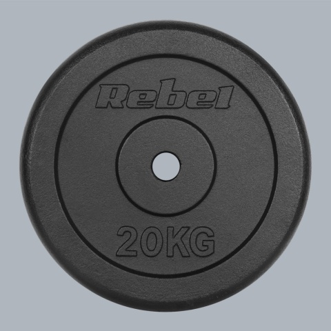 Obciążenie żeliwne 20kg otwór 31mm talerz klasyczny REBEL ACTIVE Obciążenie żeliwne 20kg otwór 31mm talerz klasyczny REBEL ACTIVE
