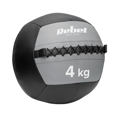 Piłka lekarska rehabilitacyjna do ćwiczeń 4 kg Rebel skórzana Piłka lekarska rehabilitacyjna do ćwiczeń 4 kg Rebel skórzana