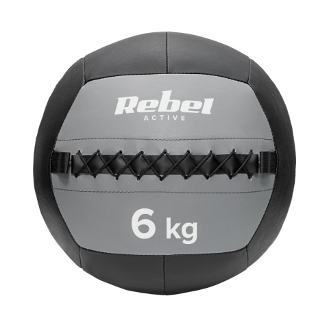 Piłka lekarska rehabilitacyjna do ćwiczeń 6 kg Rebel skórzana Piłka lekarska rehabilitacyjna do ćwiczeń 6 kg Rebel skórzana