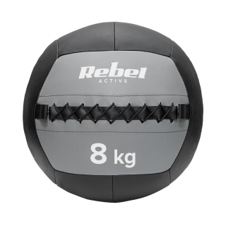 Piłka lekarska rehabilitacyjna do ćwiczeń 8 kg Rebel skórzana