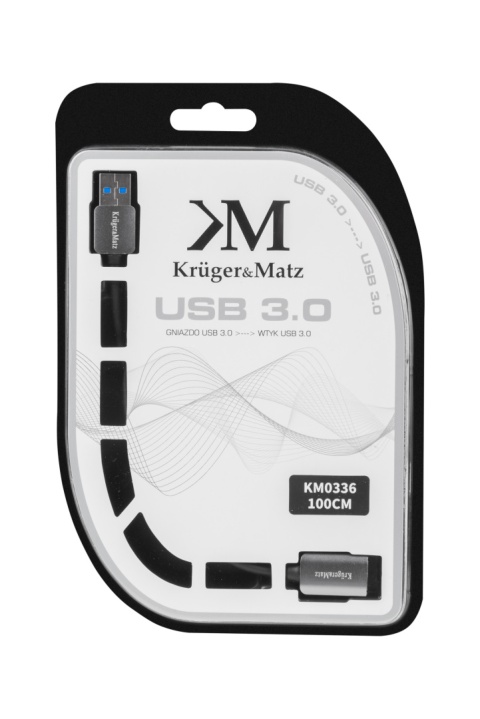 Przedłużacz USB 3.0 gniazdo - wtyk kabel 1m Przedłużacz USB 3.0 gniazdo - wtyk kabel 1m
