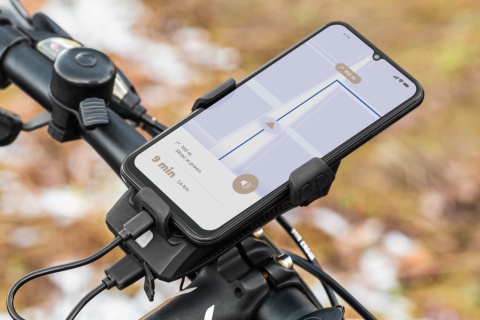 Uchwyt rowerowy na telefon powerbank latarka dzwonek Kruger&Matz XT 50 Uchwyt rowerowy na telefon powerbank latarka dzwonek Kruger&Matz XT 50