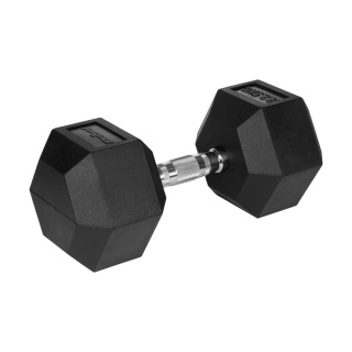 Hantel żeliwny gumowany sztangielka hantla HEX 22.5kg Rebel hexagonalne