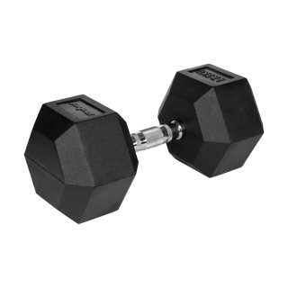 Hantel żeliwny gumowany sztangielka hantla HEX 27.5kg Rebel hexagonalne