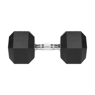 Hantel żeliwny gumowany sztangielka hantla HEX 27.5kg Rebel hexagonalne