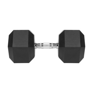 Hantel żeliwny gumowany sztangielka hantla HEX 35kg Rebel hexagonalne