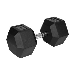 Hantel żeliwny gumowany sztangielka hantla HEX 37.5kg Rebel hexagonalne