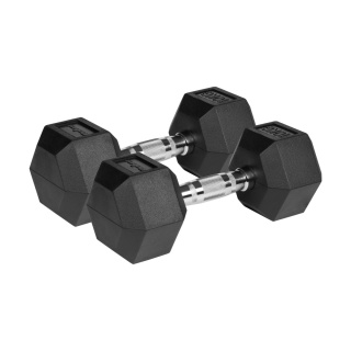 Hantle żeliwne gumowane HEX 2x10kg Rebel hexagonalne zestaw 20kg SOLIDNE