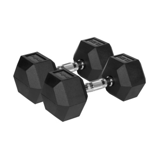 Hantle żeliwne gumowane HEX 2x12.5kg Rebel hexagonalne zestaw 25kg SOLIDNE