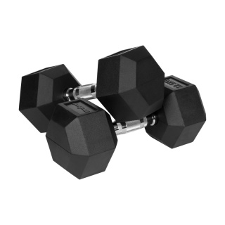 Hantle żeliwne gumowane HEX 2x12.5kg Rebel hexagonalne zestaw 25kg SOLIDNE
