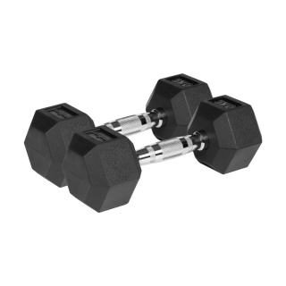 Hantle żeliwne gumowane HEX 2x5kg Rebel hexagonalne zestaw 10kg SOLIDNE