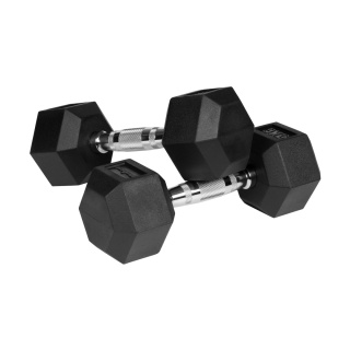 Hantle żeliwne gumowane HEX 2x5kg Rebel hexagonalne zestaw 10kg SOLIDNE