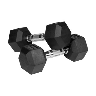 Hantle żeliwne gumowane HEX 2x6kg Rebel hexagonalne zestaw 12kg SOLIDNE