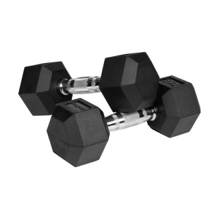 Hantle żeliwne gumowane HEX 2x7kg Rebel hexagonalne zestaw 14kg SOLIDNE