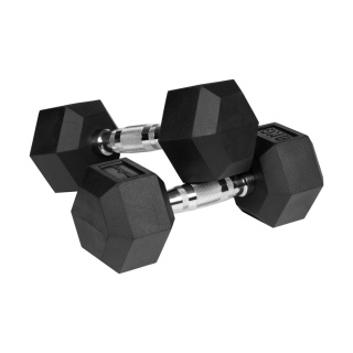 Hantle żeliwne gumowane HEX 2x8kg Rebel hexagonalne zestaw 16kg SOLIDNE