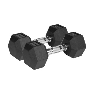 Hantle żeliwne gumowane HEX 2x9kg Rebel hexagonalne zestaw 18kg SOLIDNE