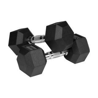 Hantle żeliwne gumowane HEX 2x9kg Rebel hexagonalne zestaw 18kg SOLIDNE