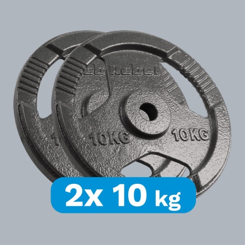Obciążenie żeliwne zestaw 2x10kg 20kg otwór 31mm talerz z uchwytami REBEL Obciążenie żeliwne zestaw 2x10kg 20kg otwór 31mm talerz z uchwytami REBEL