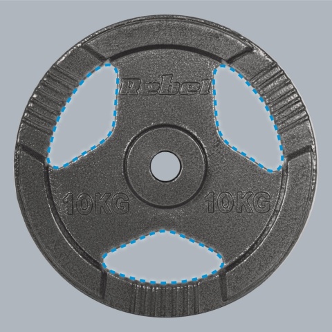 Obciążenie żeliwne zestaw 2x10kg 20kg otwór 31mm talerz z uchwytami REBEL Obciążenie żeliwne zestaw 2x10kg 20kg otwór 31mm talerz z uchwytami REBEL