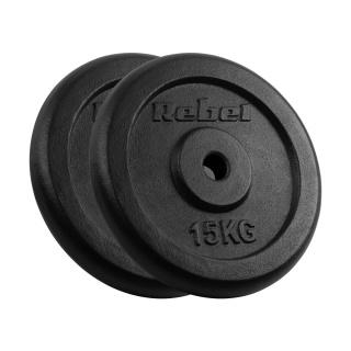 Obciążenie żeliwne zestaw 2x15kg 30kg otwór 31mm talerz klasyczny REBEL
