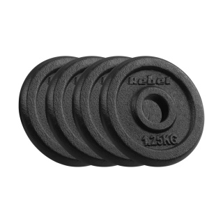 Obciążenie żeliwne zestaw 4x1.25kg 6KG otwór 31mm talerz klasyczny REBEL