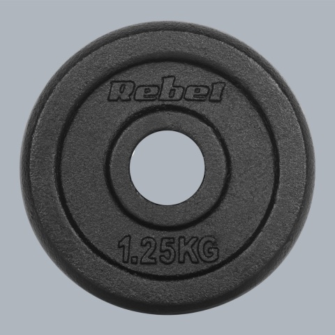 Obciążenie żeliwne zestaw 4x1.25kg 6KG otwór 31mm talerz klasyczny REBEL Obciążenie żeliwne zestaw 4x1.25kg 6KG otwór 31mm talerz klasyczny REBEL