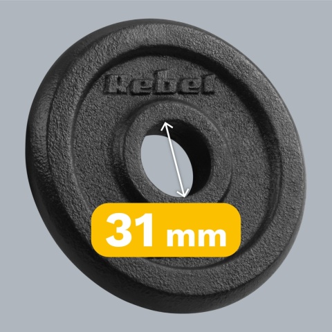 Obciążenie żeliwne zestaw 4x1.25kg 6KG otwór 31mm talerz klasyczny REBEL Obciążenie żeliwne zestaw 4x1.25kg 6KG otwór 31mm talerz klasyczny REBEL