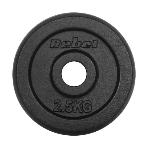 Obciążenie żeliwne zestaw 4x2.5kg 10kg otwór 31mm talerz klasyczny REBEL Obciążenie żeliwne zestaw 4x2.5kg 10kg otwór 31mm talerz klasyczny REBEL