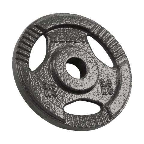 Obciążenie żeliwne zestaw 4x2.5kg 10kg otwór 31mm talerz z uchwytami REBEL Obciążenie żeliwne zestaw 4x2.5kg 10kg otwór 31mm talerz z uchwytami REBEL