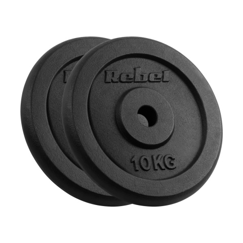 Obciążenie żeliwne zestw 2x10kg 20kg otwór 31mm talerz REBEL
