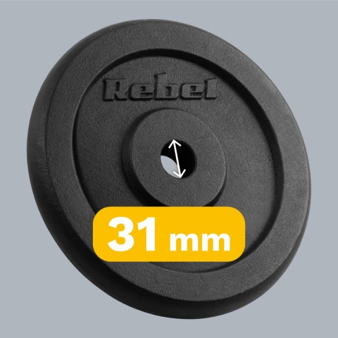 Obciążenie żeliwne zestw 2x10kg 20kg otwór 31mm talerz REBEL