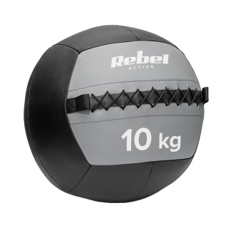 Piłka lekarska rehabilitacyjna do ćwiczeń 10 kg Rebel skórzana